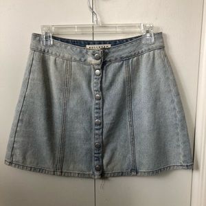 denim button down skirt